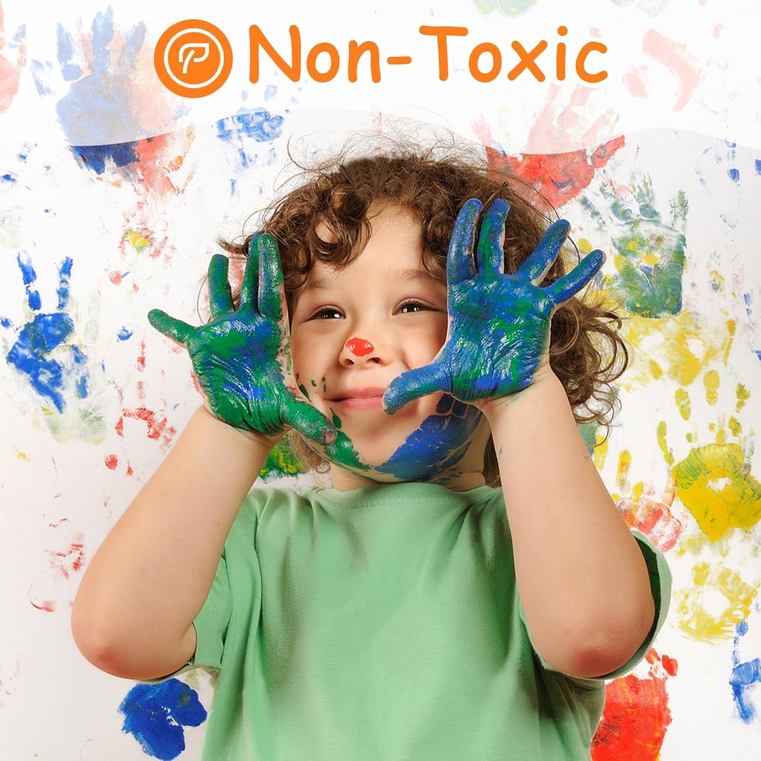 Pintura de Dedos ABEIER 12 Colores Lavable No Tóxica