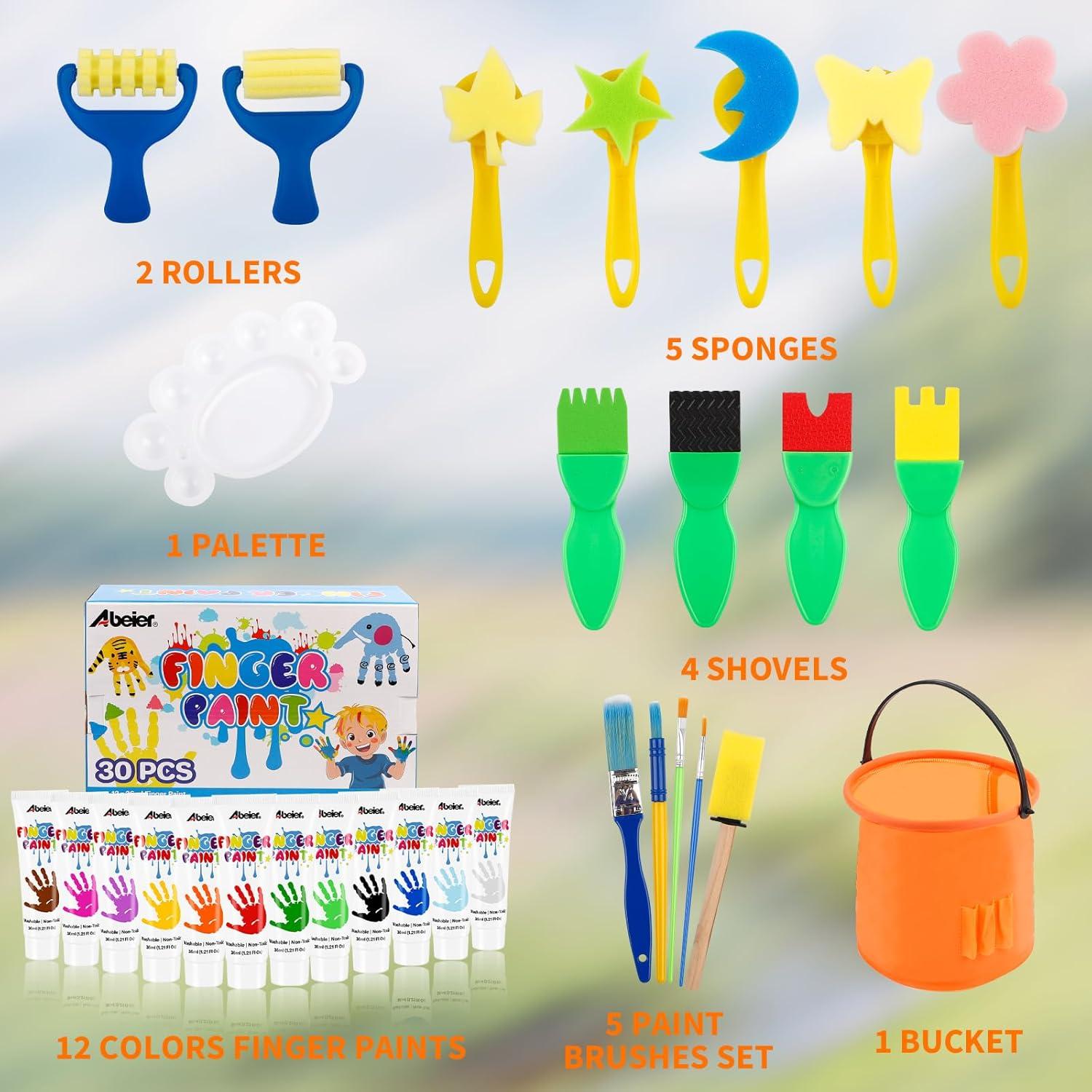 Kit de Pintura Lavable ABEIER 12 Colores para Niños