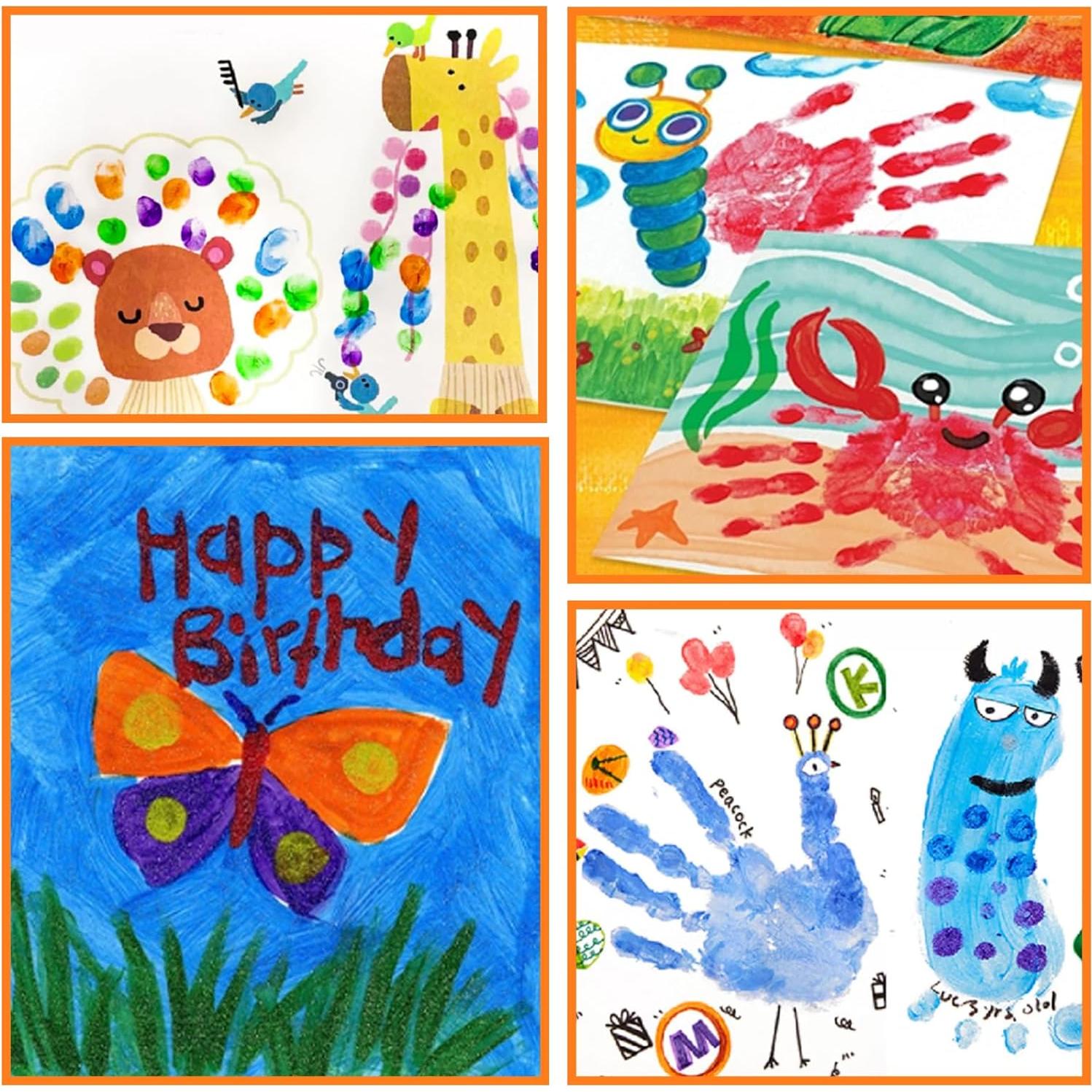 Kit de Pintura Lavable ABEIER 12 Colores para Niños