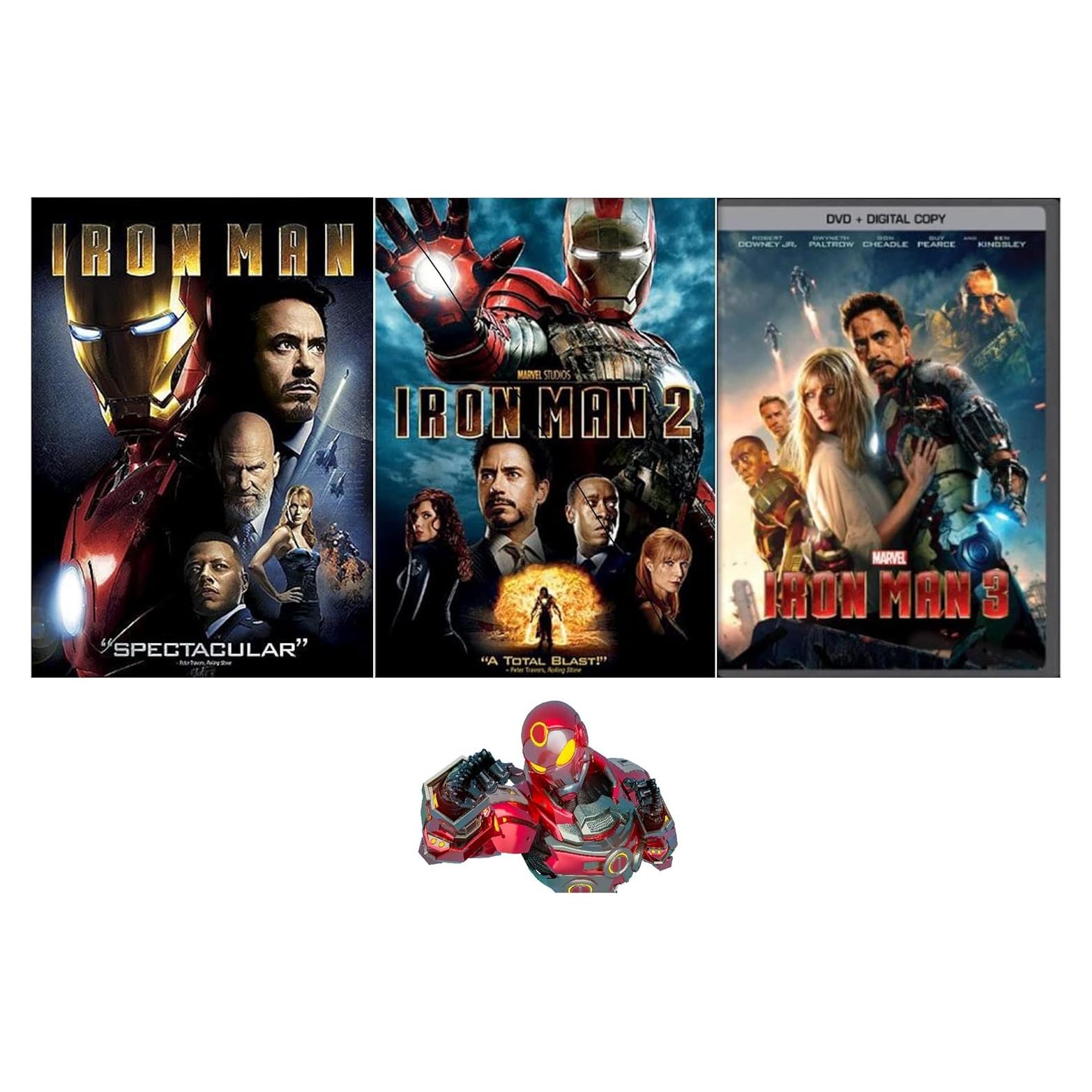 Conjunto de Películas Iron Man 1 2 3 en DVD Marvel