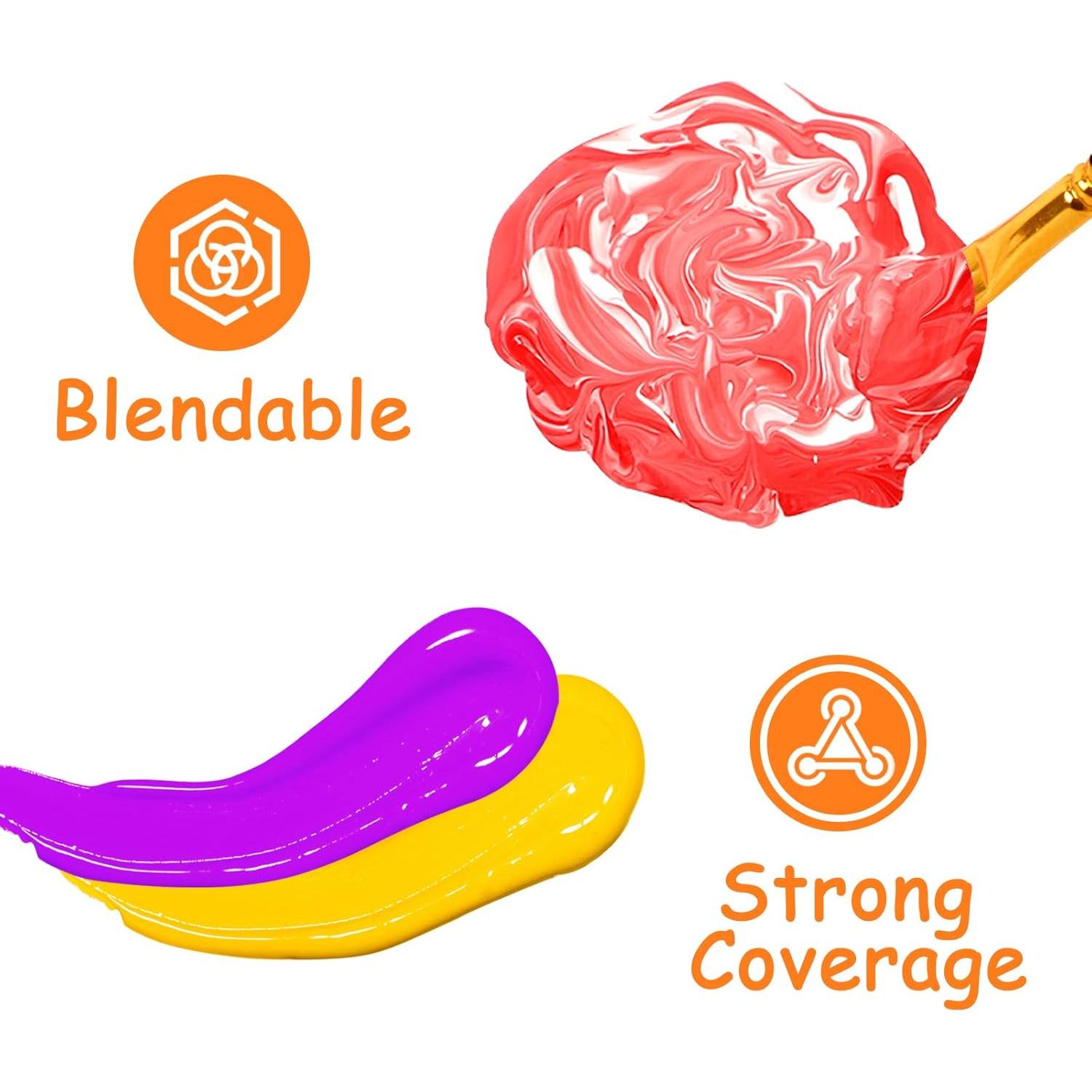 Pintura de Dedos ABEIER 12 Colores Lavables 60ml