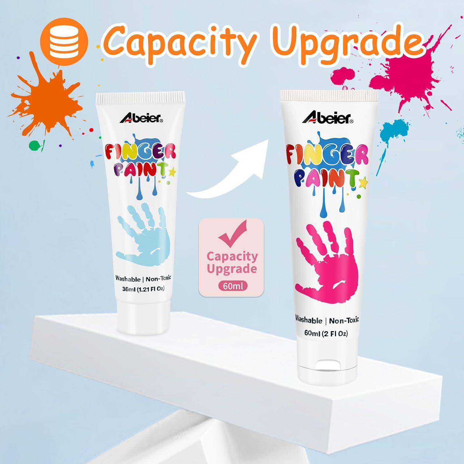 Pintura de Dedos ABEIER 12 Colores Lavables 60ml