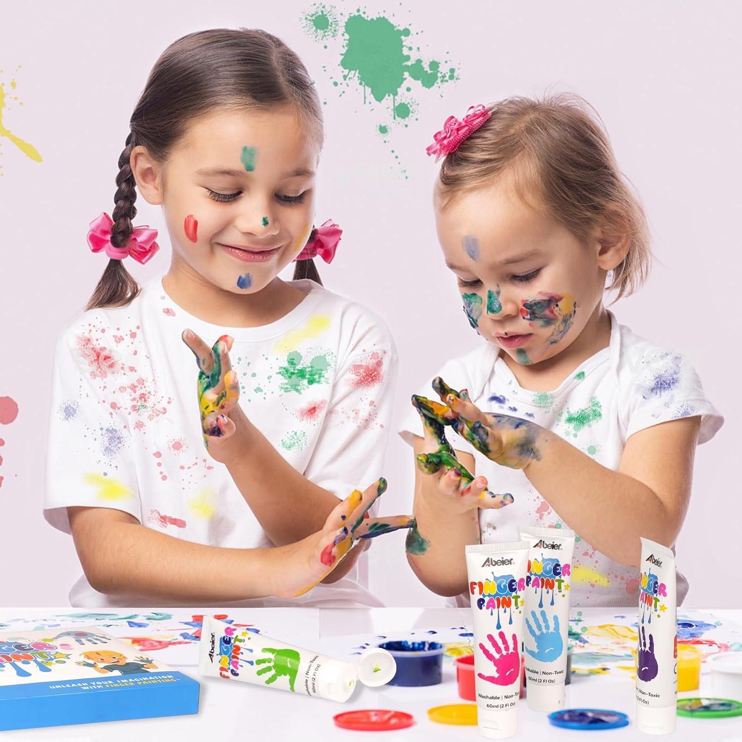 Pintura de Dedos ABEIER 12 Colores Lavables 60ml