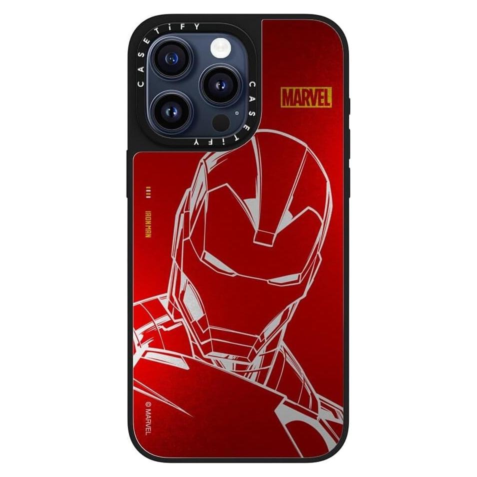 Funda Espejo CASETiFY para iPhone 15 Pro Max - Rojo Iron Man