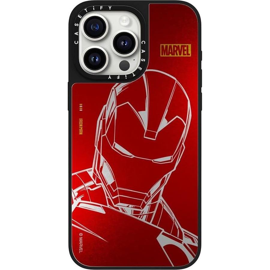 Funda Espejo CASETiFY para iPhone 15 Pro Max - Rojo Iron Man