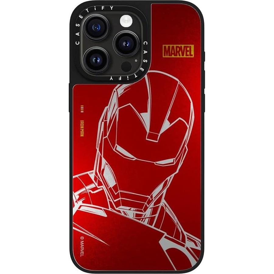 Funda Espejo CASETiFY para iPhone 15 Pro Max - Rojo Iron Man