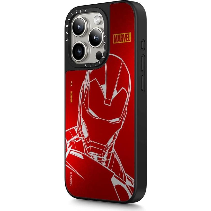 Funda Espejo CASETiFY para iPhone 15 Pro Max - Rojo Iron Man