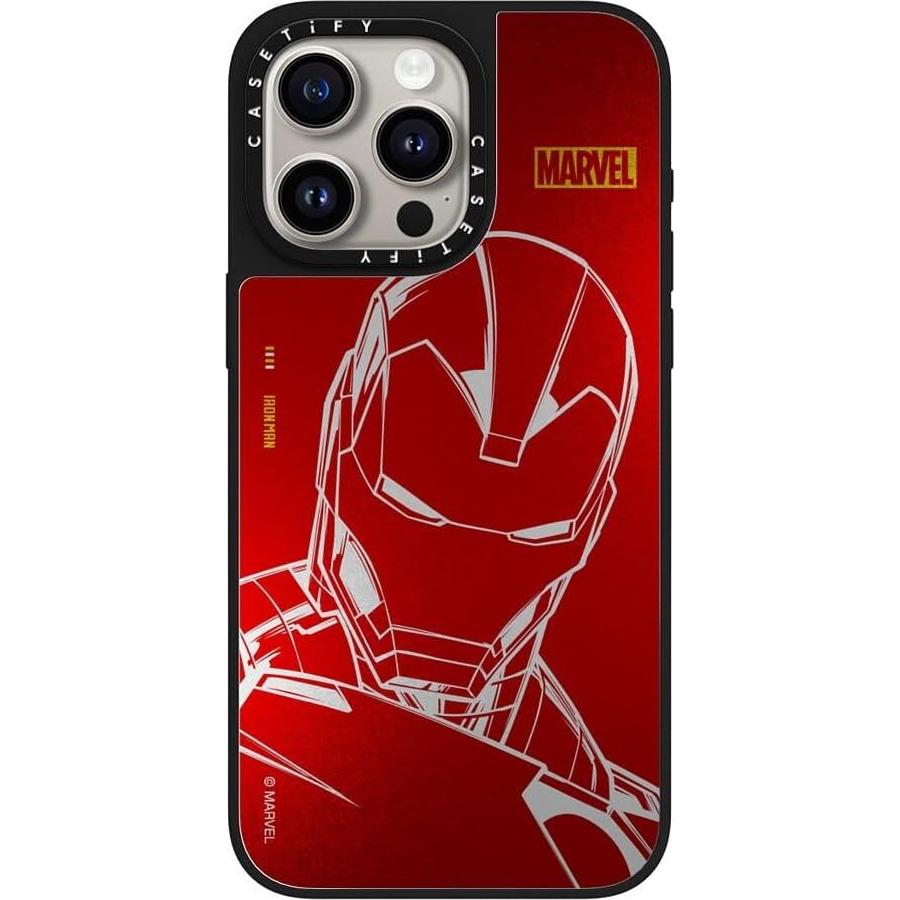 Funda Espejo CASETiFY para iPhone 15 Pro Max - Rojo Iron Man