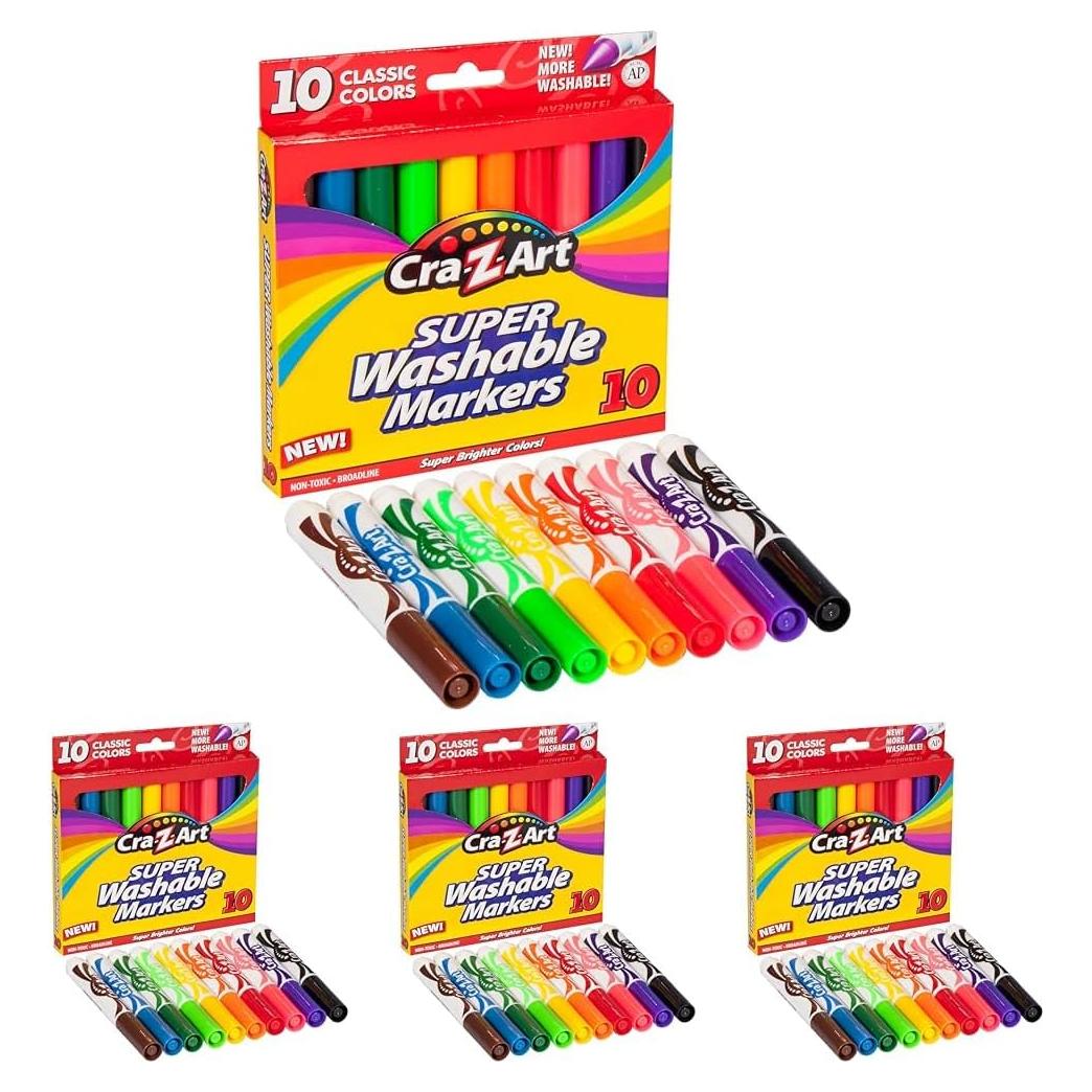 Marcadores Clásicos Lavables Cra-Z-Art 40 Unidades Punta Ancha