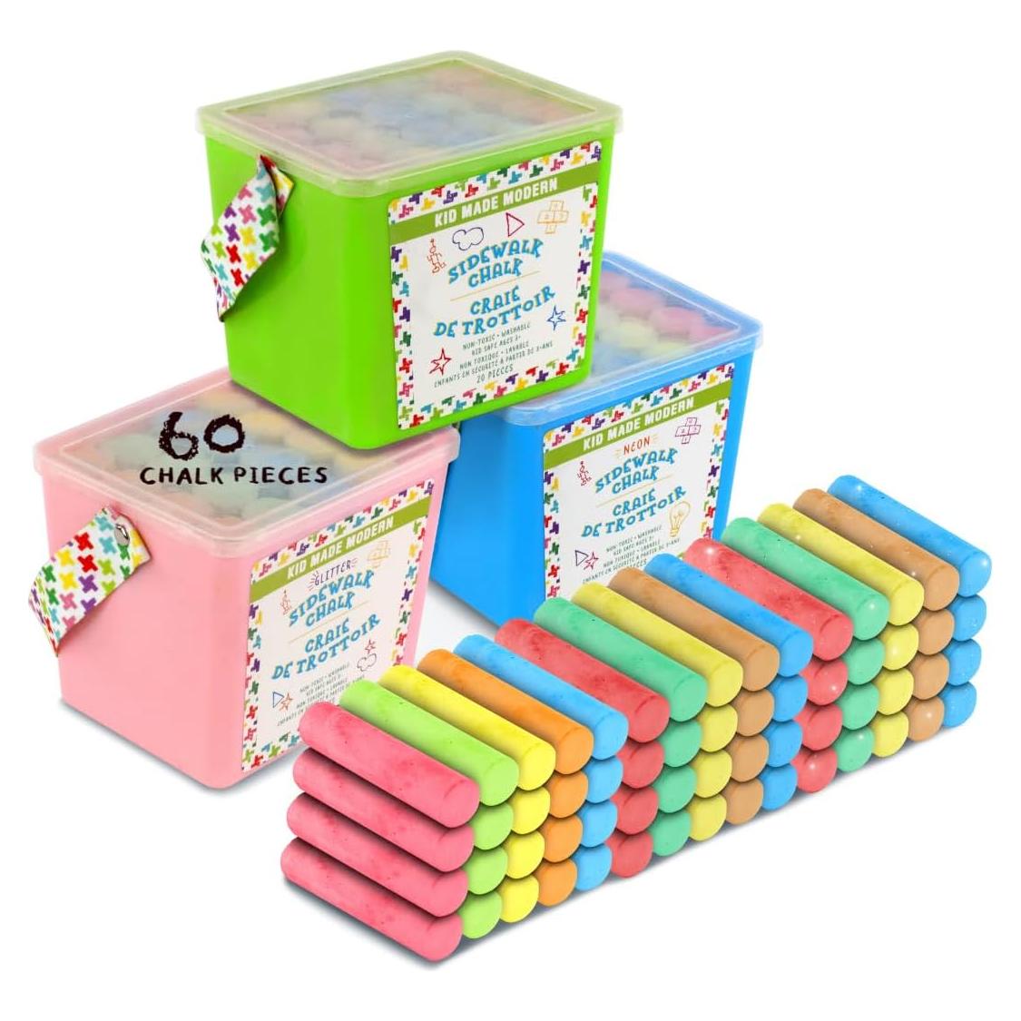 Tiza para Acera Kid Made Modern 60 Piezas Multicolor