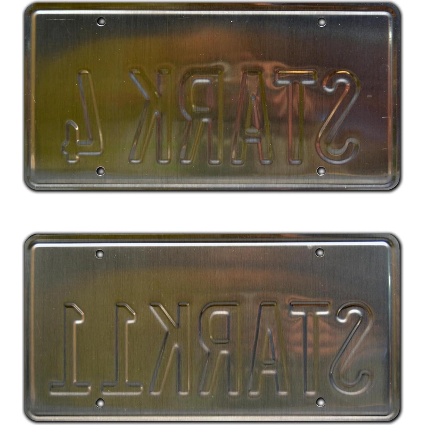 Placas de Licencia Metálicas Iron Man Stark 4 + 11 - 30.48x15.24 cm