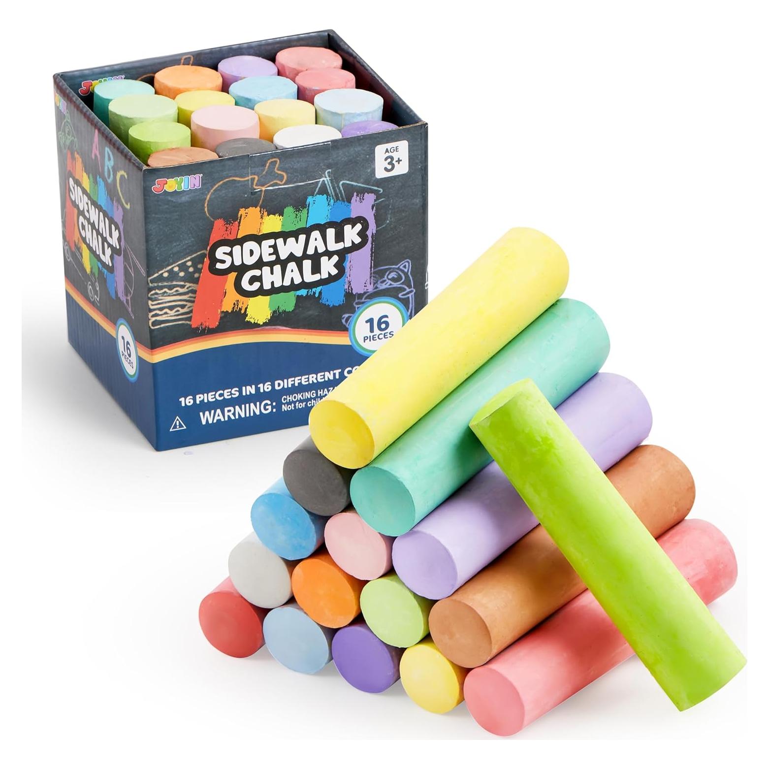 Juego de 16 Tizas Lavables JOYIN Multicolor para Niños