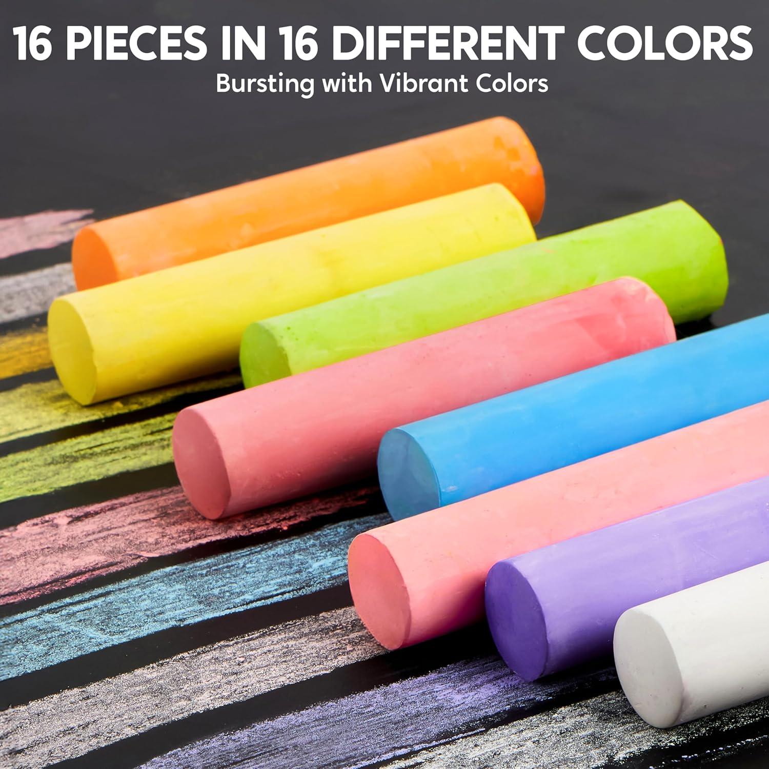 Juego de 16 Tizas Lavables JOYIN Multicolor para Niños