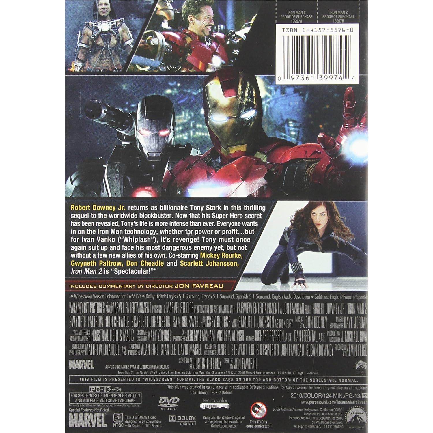 Película Iron Man 2 en DVD - Formato estándar