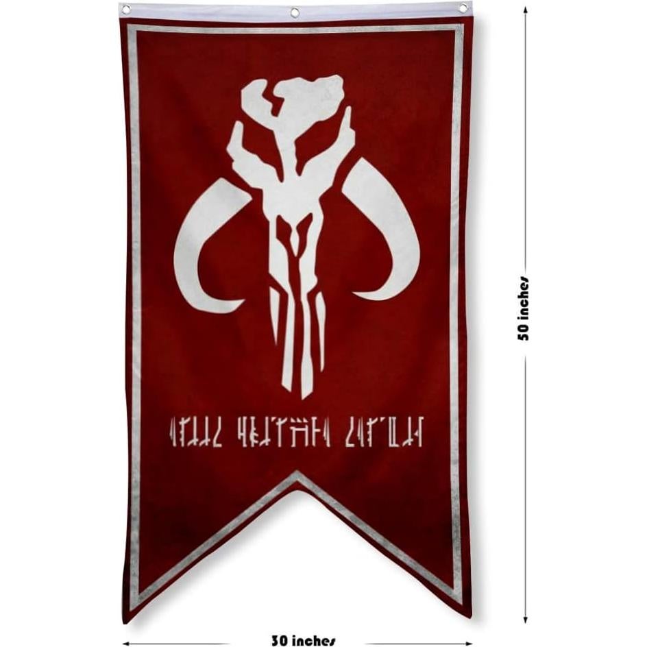 Bandera Mandaloriana Roja y Blanca 127x76cm Aihccy
