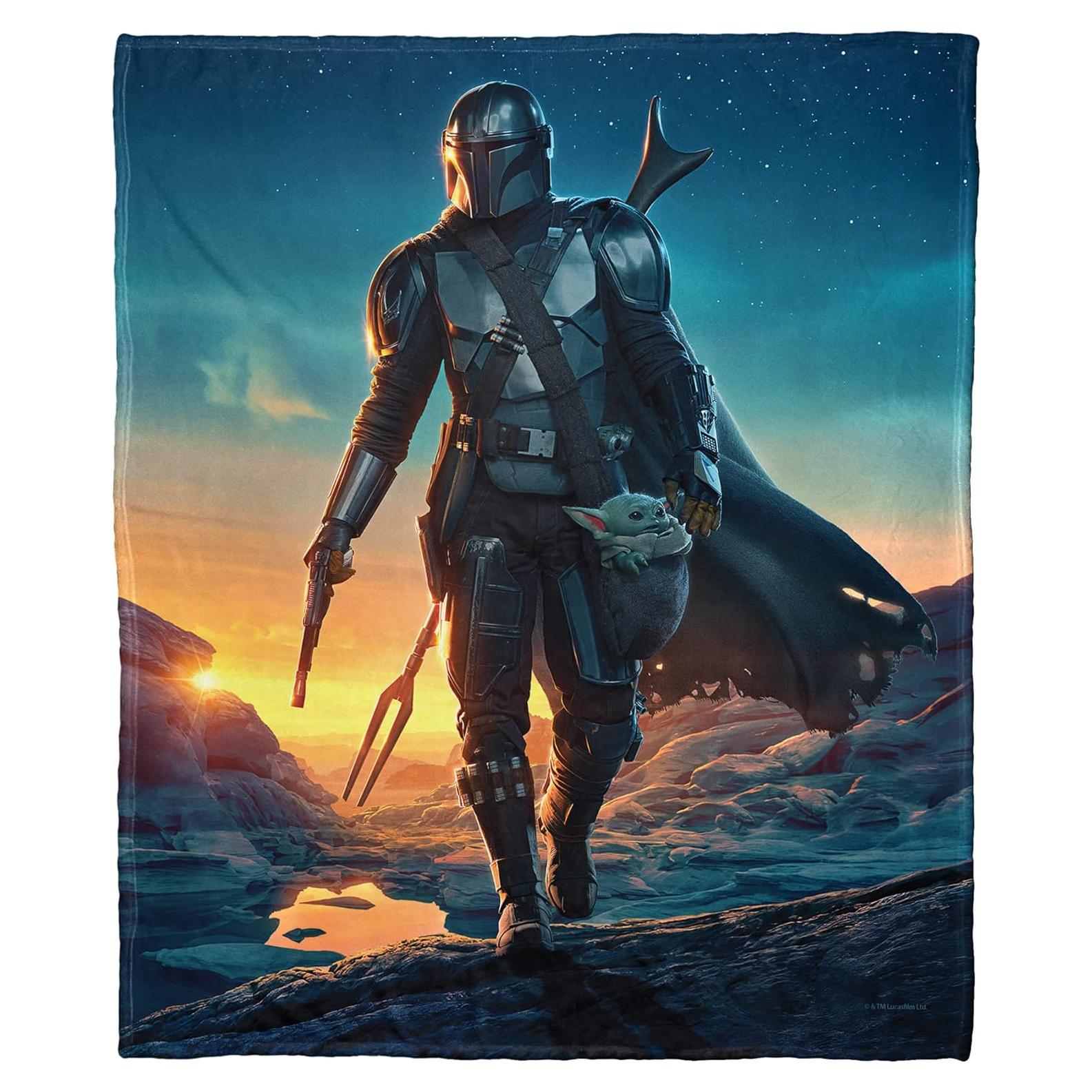 Manta de Toque de Seda Star Wars Mandalorian 127x152 cm Noche