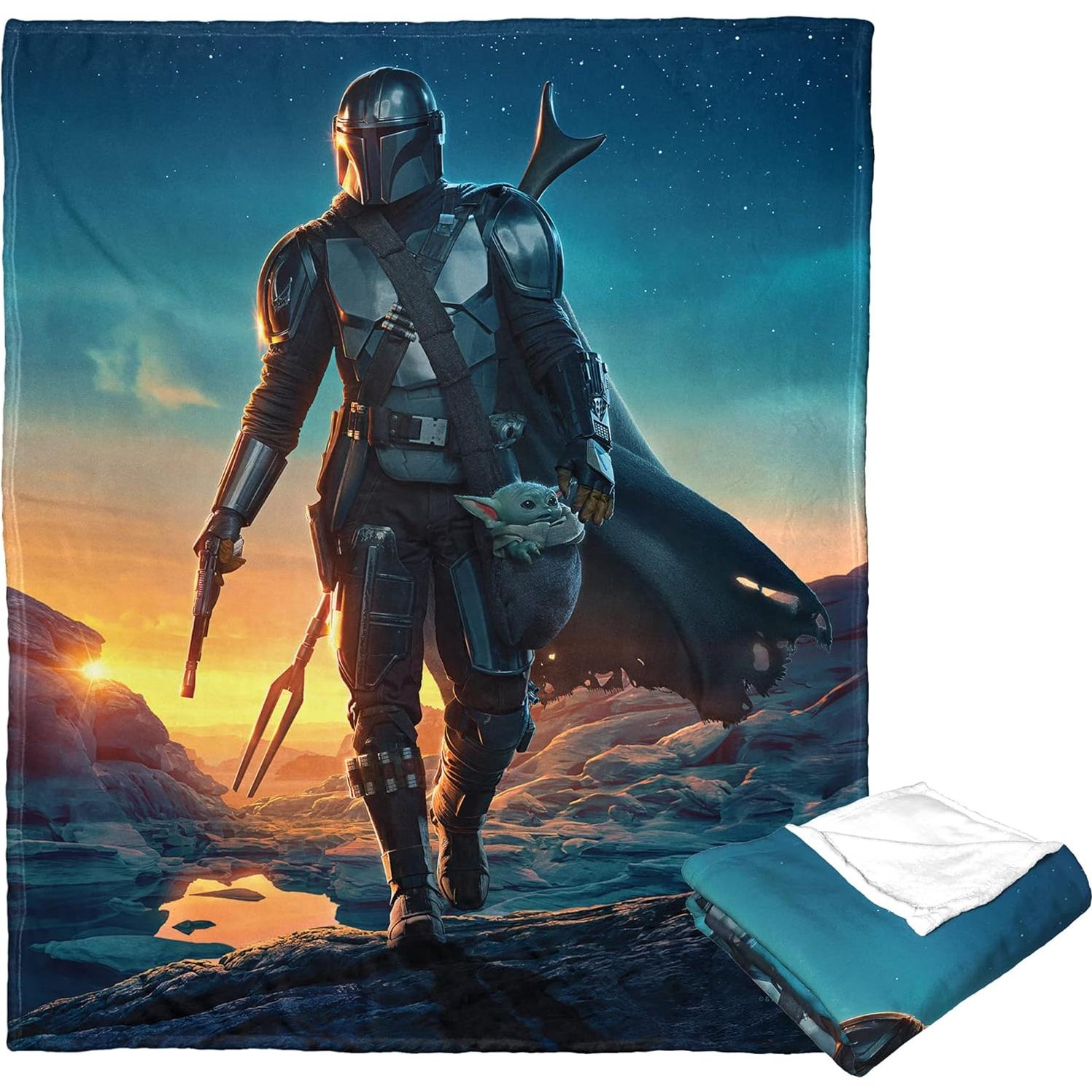 Manta de Toque de Seda Star Wars Mandalorian 127x152 cm Noche