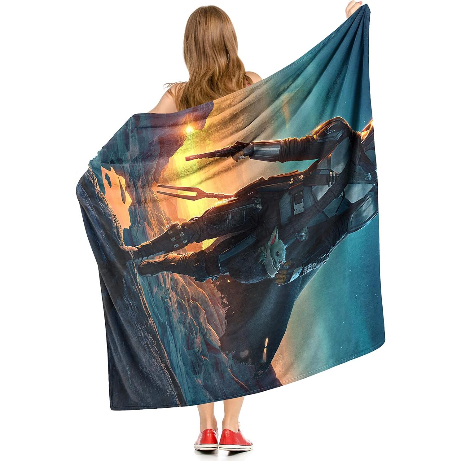 Manta de Toque de Seda Star Wars Mandalorian 127x152 cm Noche