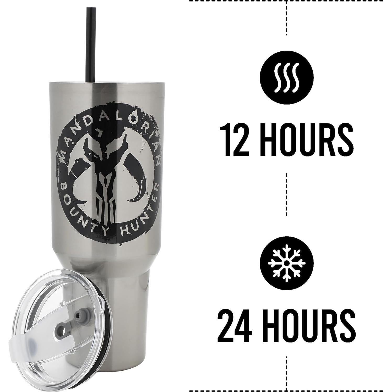 Vaso Acero Inoxidable Bioworld Mandaloriano 1.18L Aislado