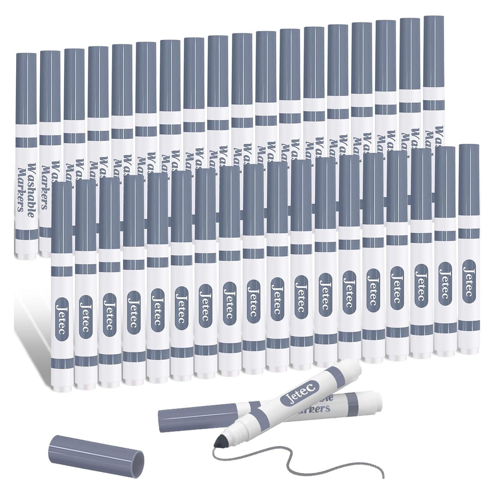 Marcadores Lavables Janlaugh 36 Pcs Punta Cónica Grises