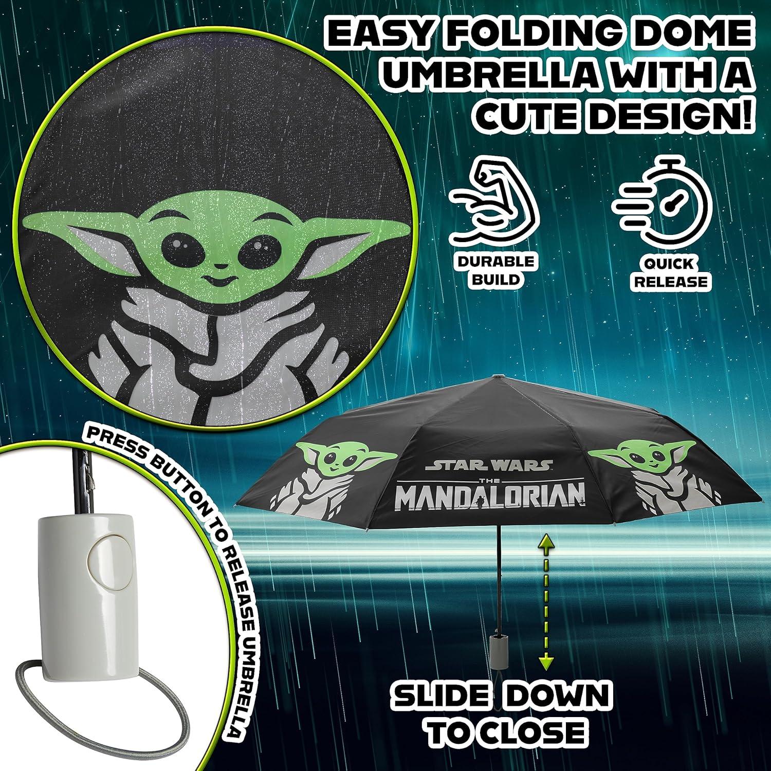 Paraguas Automático Disney Baby Yoda Telescópico Plegable