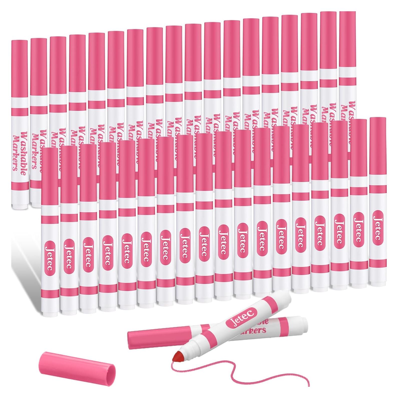 Marcadores Lavables Janlaugh 36 Pcs Rosa Punta Cónica