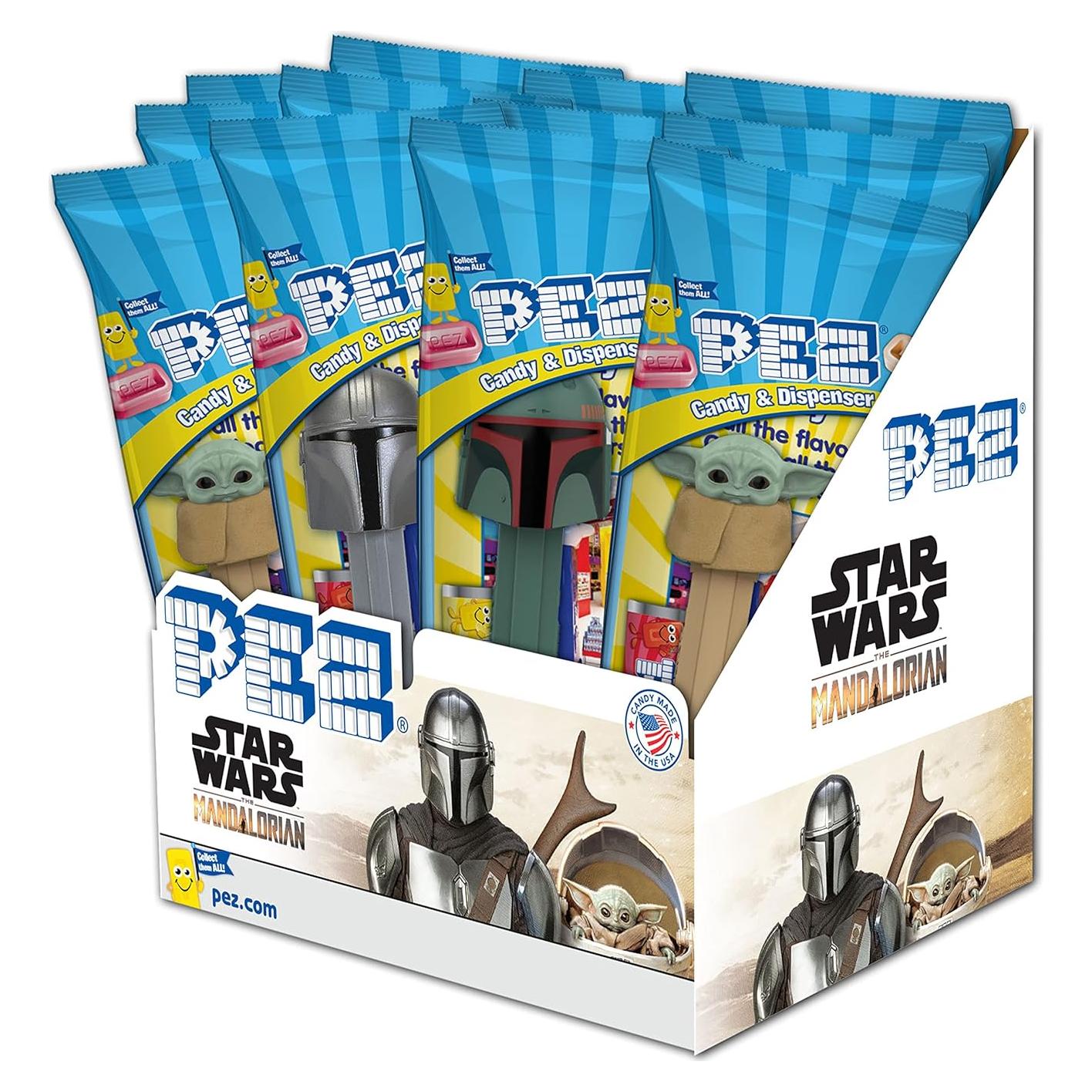 Dispensadores de Caramelos PEZ Mandaloriano - Paquete de 12
