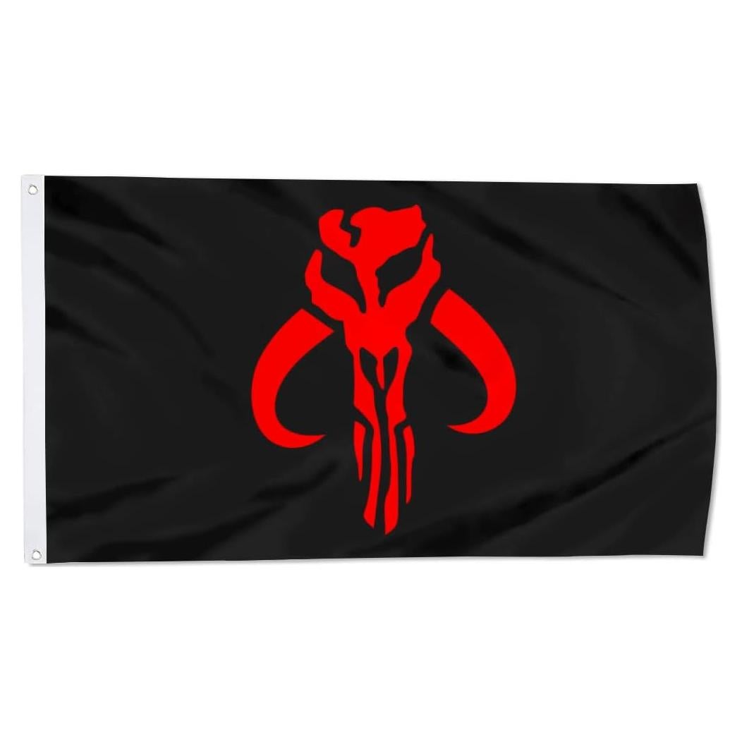 Bandera Mandaloriana 90x150 cm Negra y Roja - Modelo AC2021