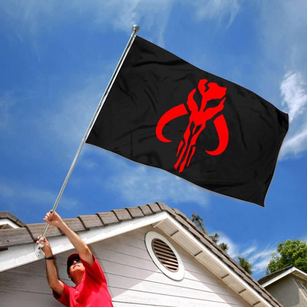 Bandera Mandaloriana 90x150 cm Negra y Roja - Modelo AC2021