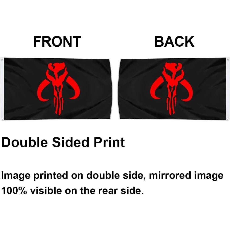 Bandera Mandaloriana 90x150 cm Negra y Roja - Modelo AC2021
