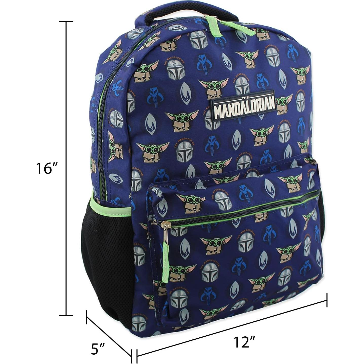 Mochila Escolar Star Wars Mandalorian 16" Azul Verde