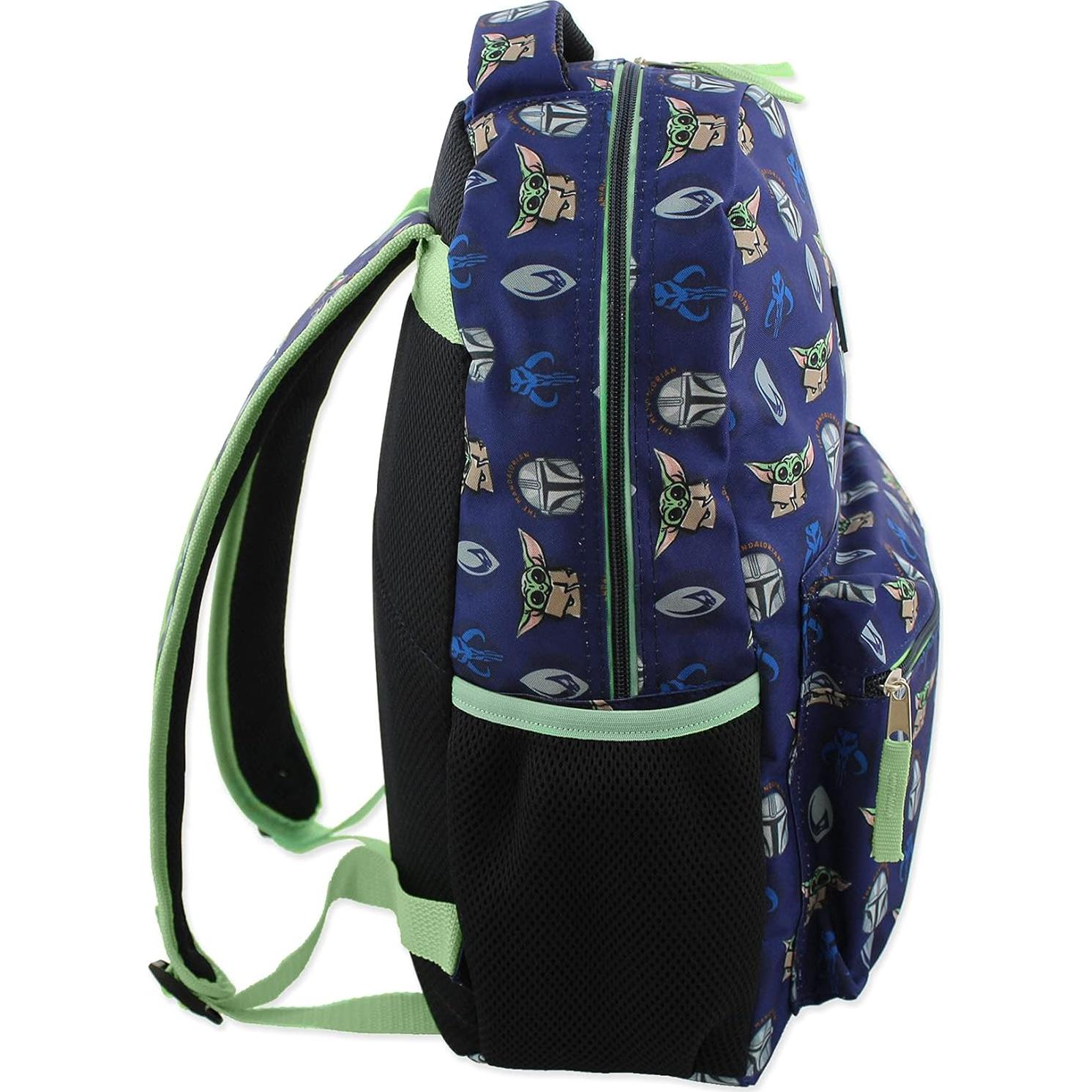 Mochila Escolar Star Wars Mandalorian 16" Azul Verde