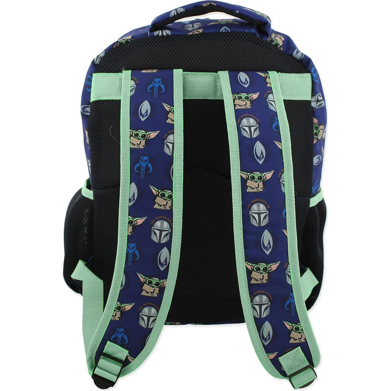 Mochila Escolar Star Wars Mandalorian 16" Azul Verde