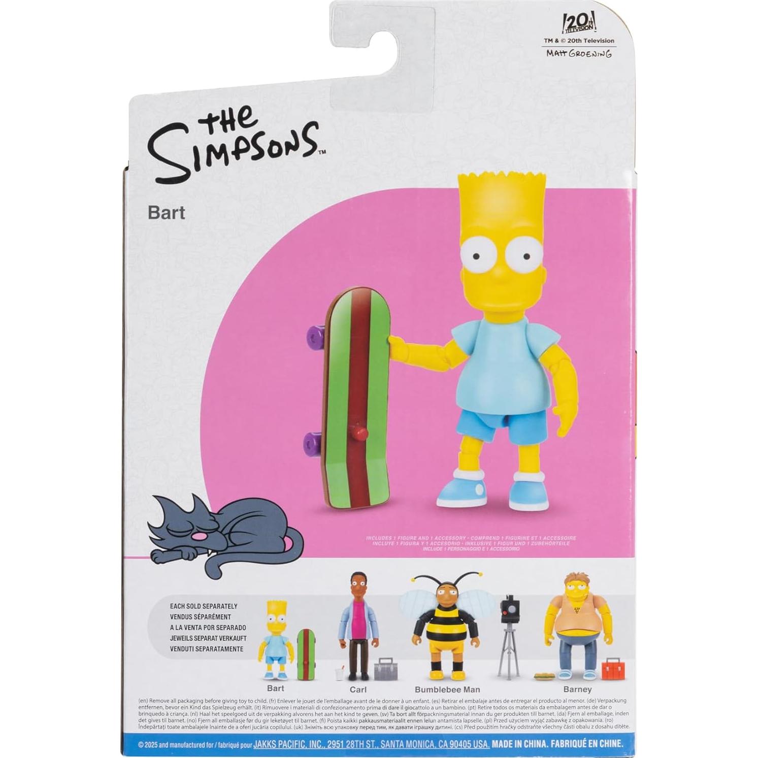Figura de Acción Bart Simpson 9.5 cm JAKKS Pacific con Patineta