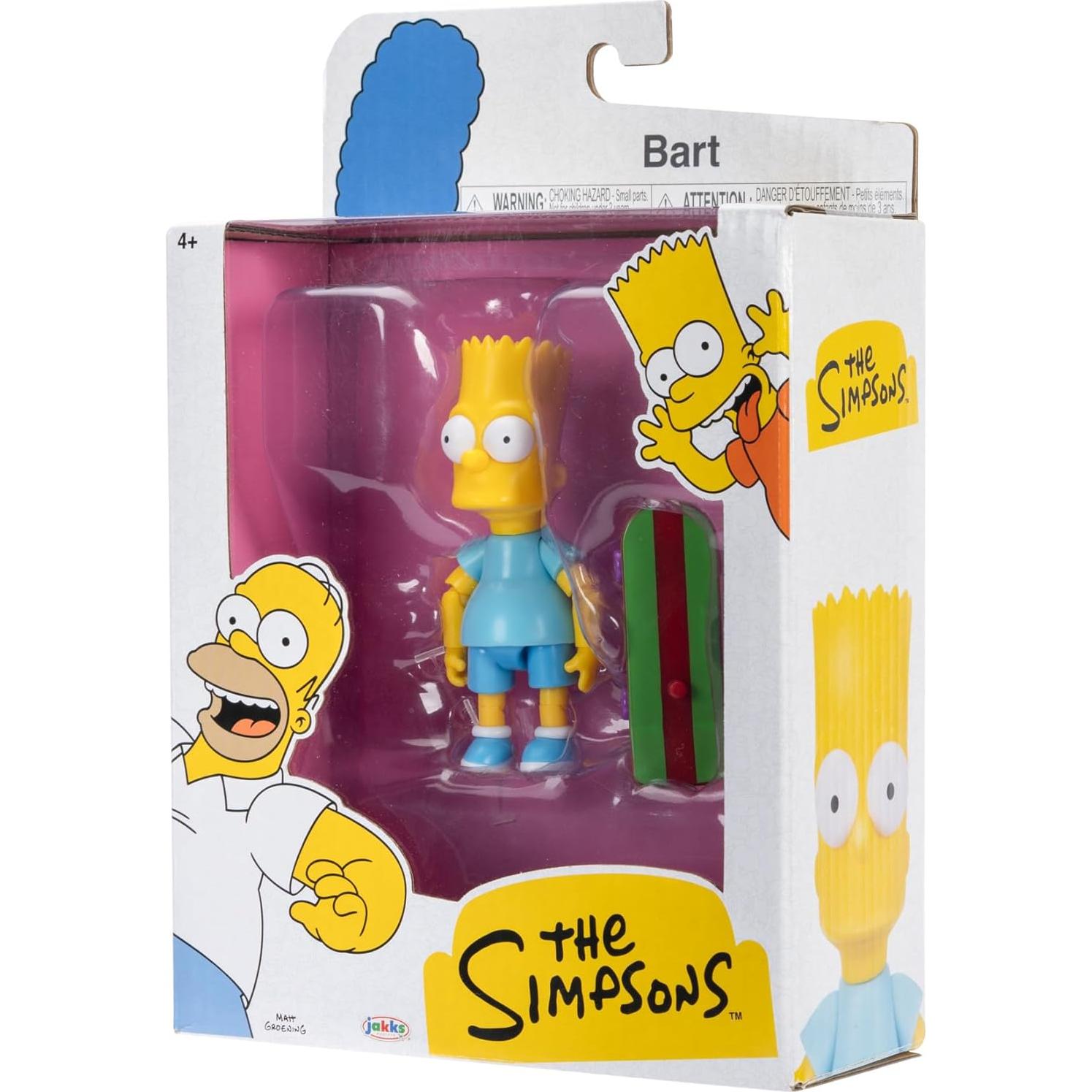 Figura de Acción Bart Simpson 9.5 cm JAKKS Pacific con Patineta