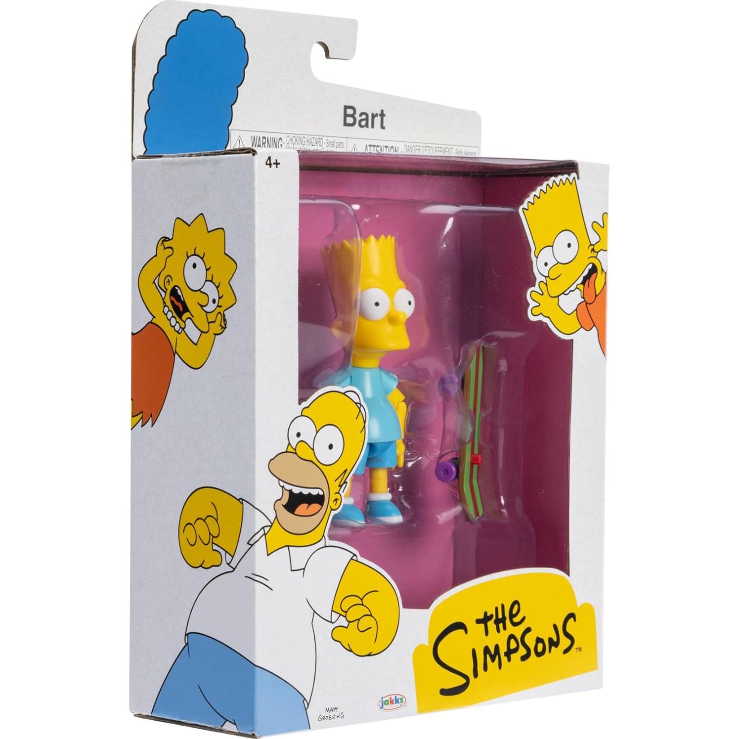Figura de Acción Bart Simpson 9.5 cm JAKKS Pacific con Patineta