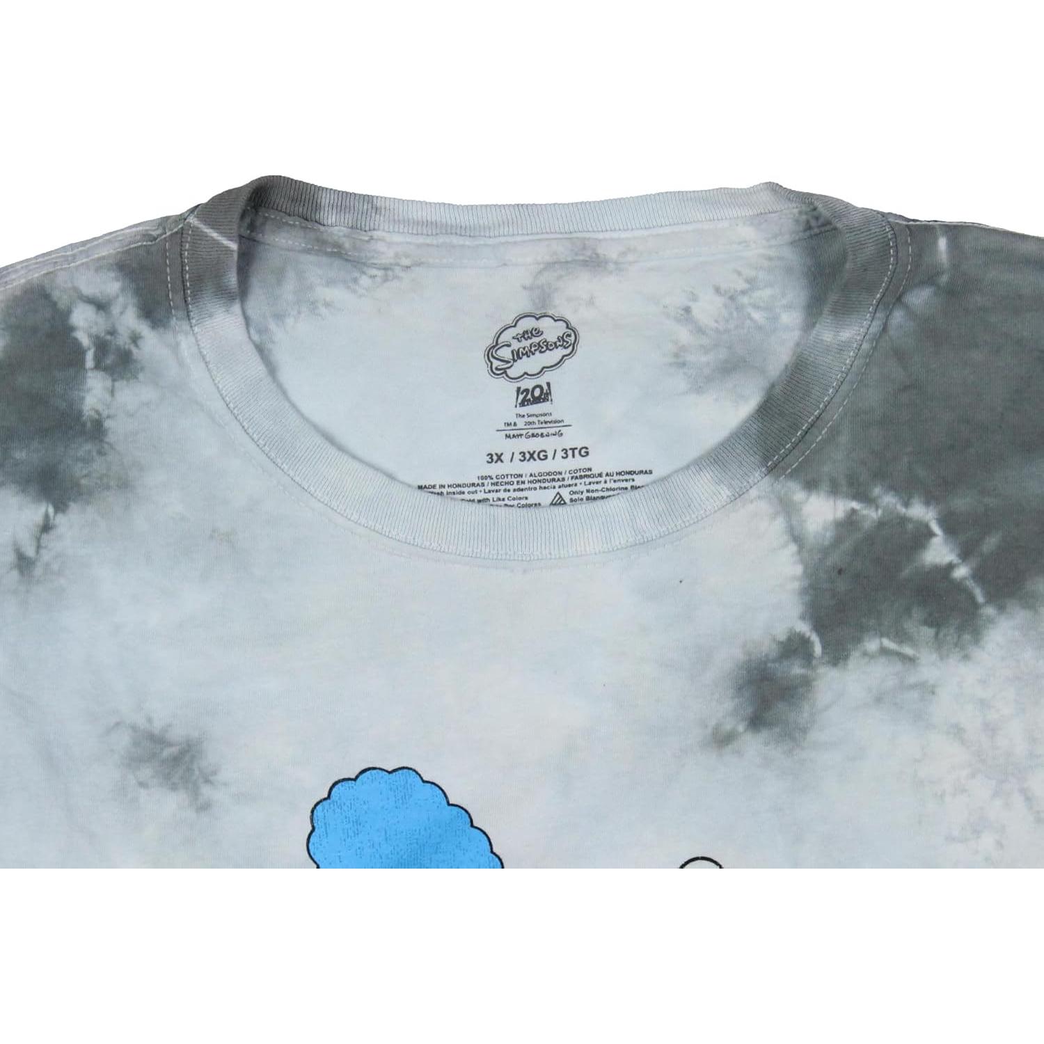 Camiseta gráfica Los Simpsons para hombres 3XL tie-dye gris