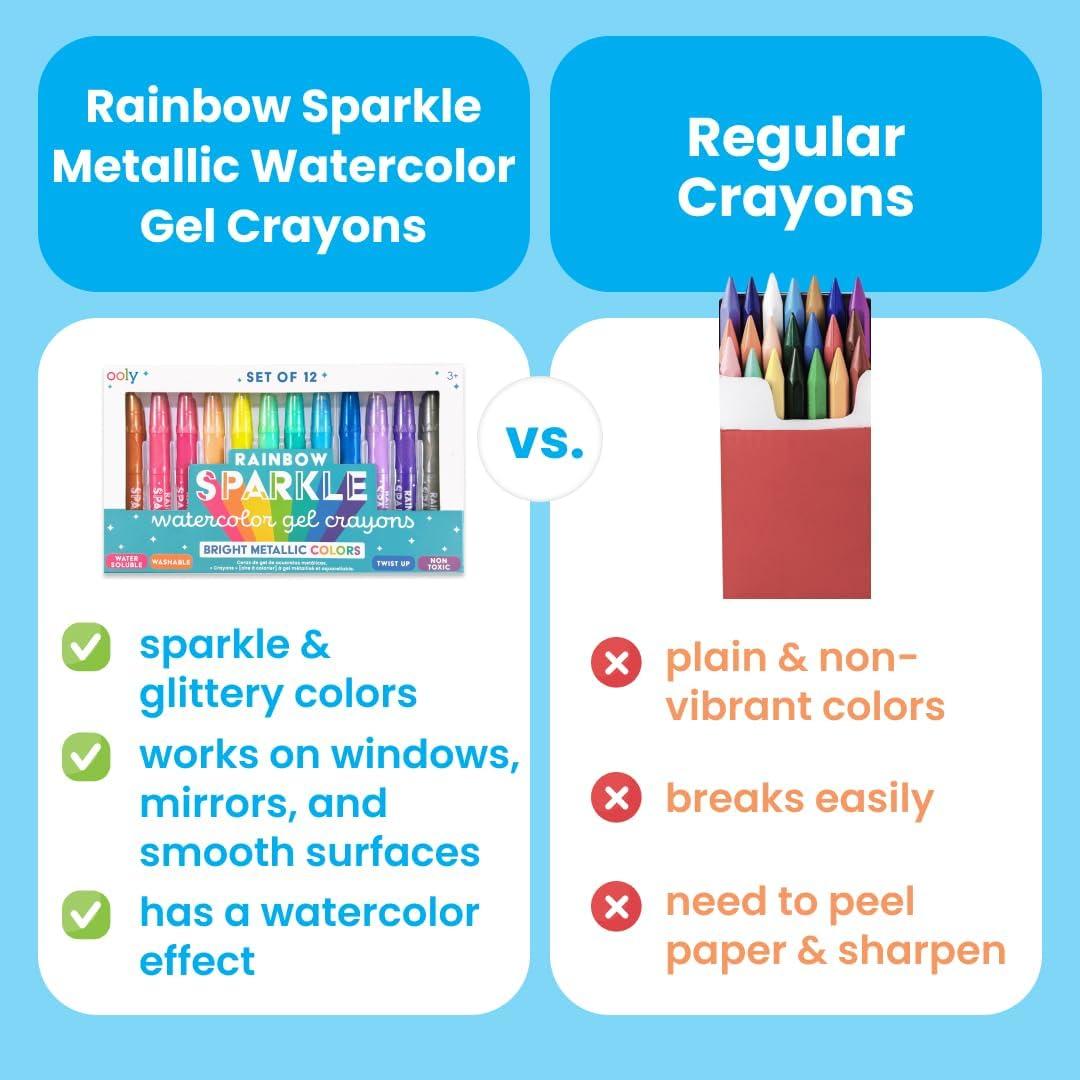 Lápices de Gel Acuarelables OOLY 12 Brillantes Metálicos