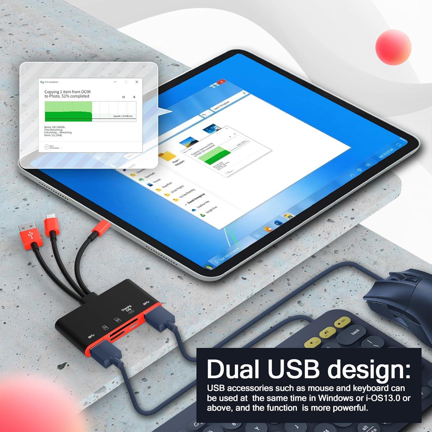 Lector de Tarjetas de Memoria JOOPSHEE 5-en-1 USB C iOS