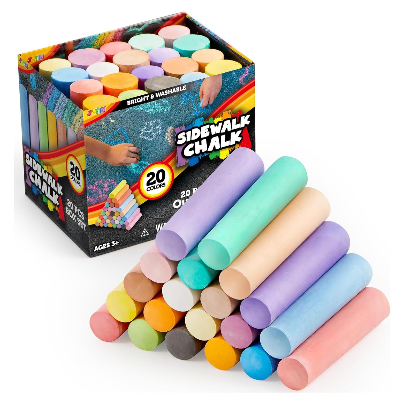 Juego de Tizas Lavables JOYIN 20 Colores No Tóxicas