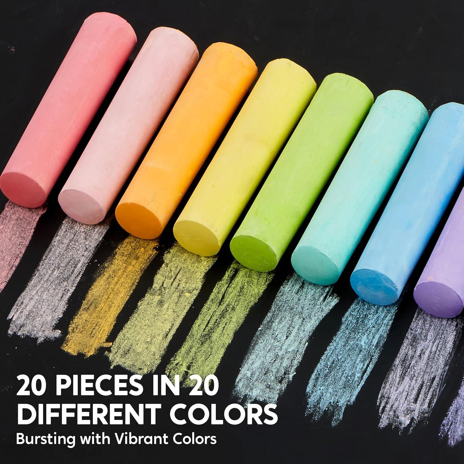 Juego de Tizas Lavables JOYIN 20 Colores No Tóxicas