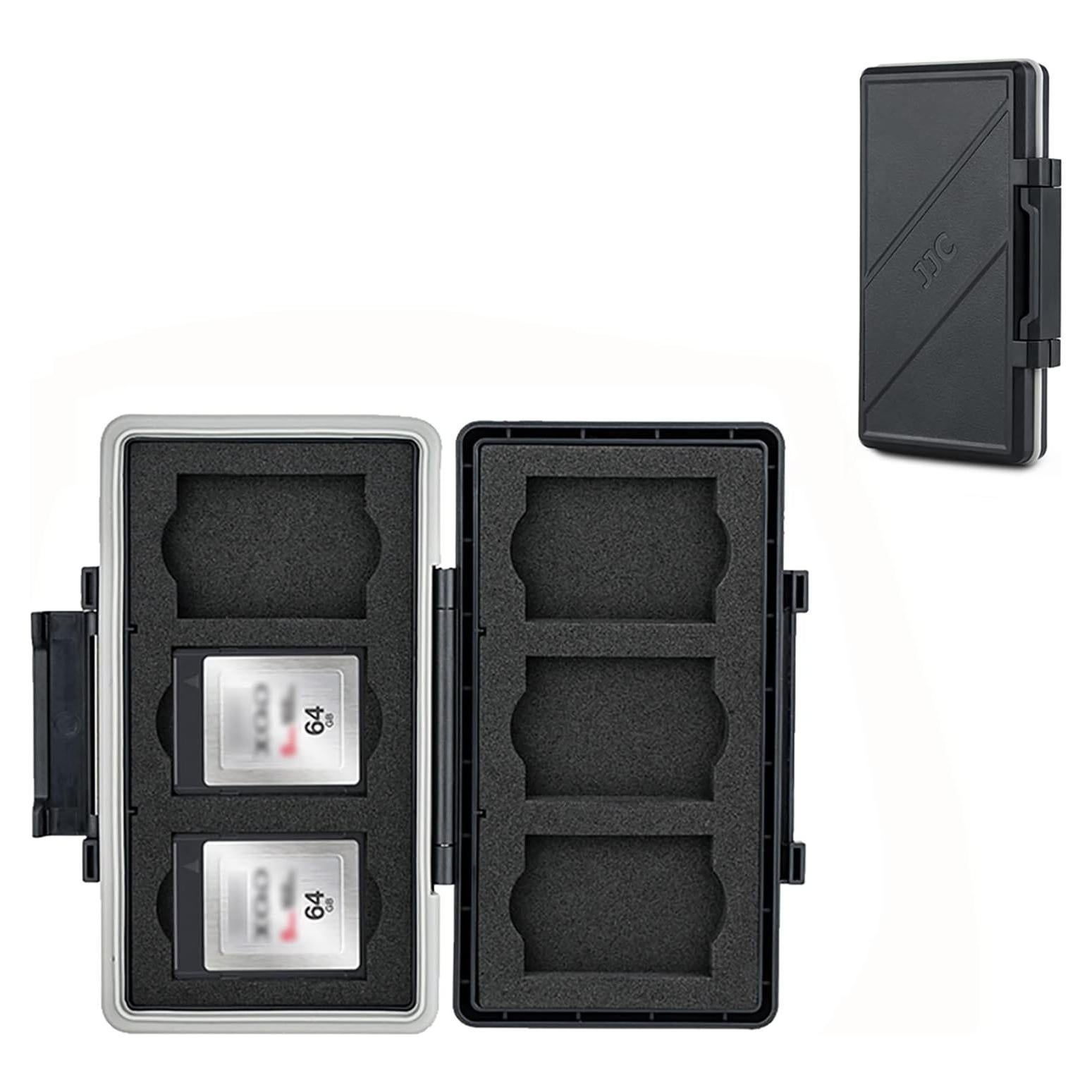 Soporte para 6 tarjetas XQD/CFexpress Tipo B JJC resistente al agua