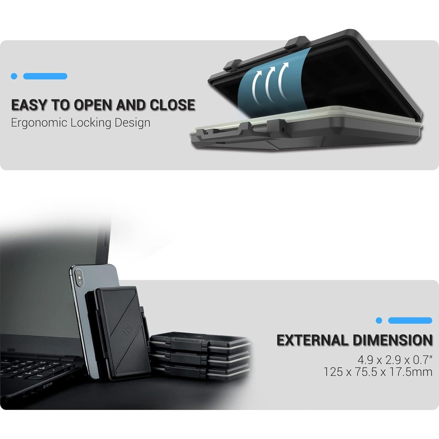 Soporte para 6 tarjetas XQD/CFexpress Tipo B JJC resistente al agua