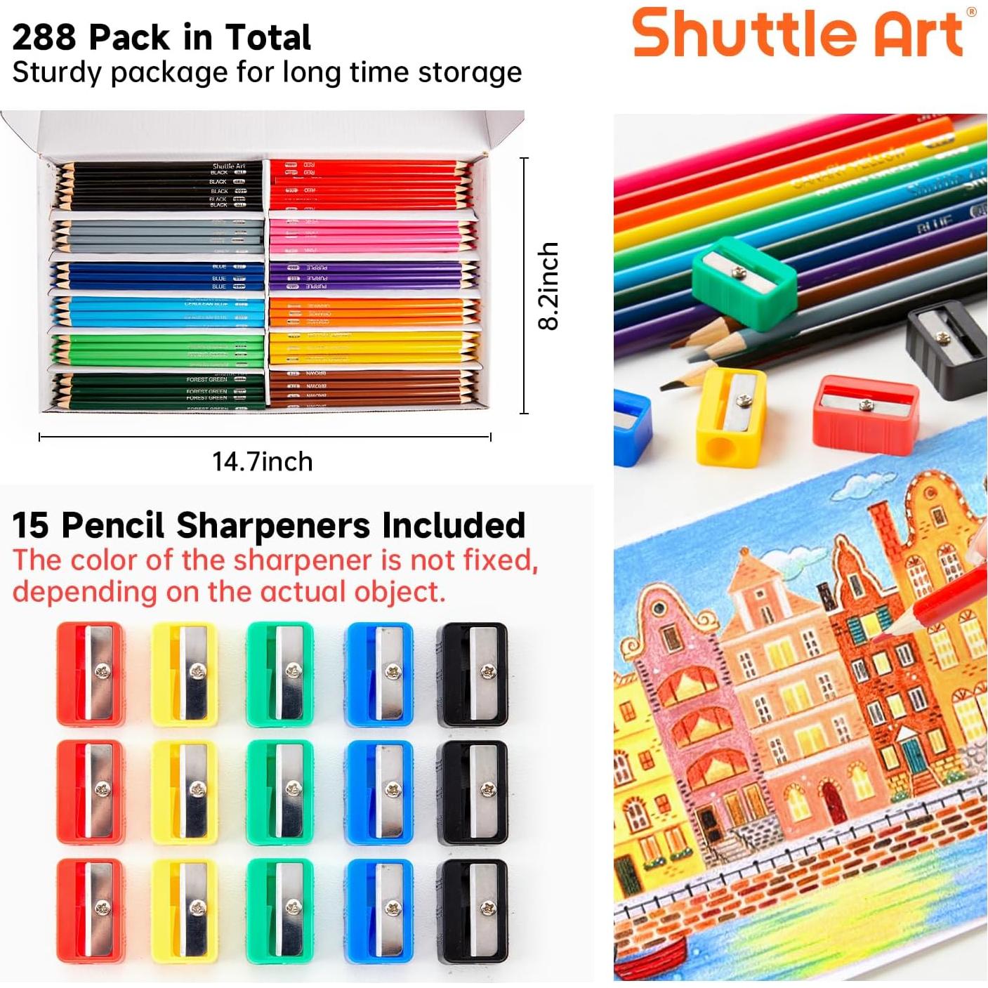 Lápices de Colores Shuttle Art 288 Piezas Multicolor