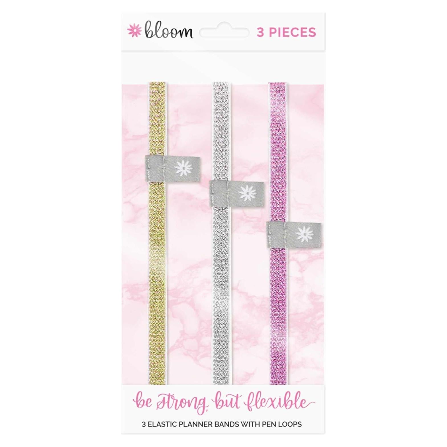 Bandas Elásticas Bloom Daily - Set de 3 Dorado, Rosa, Plateado
