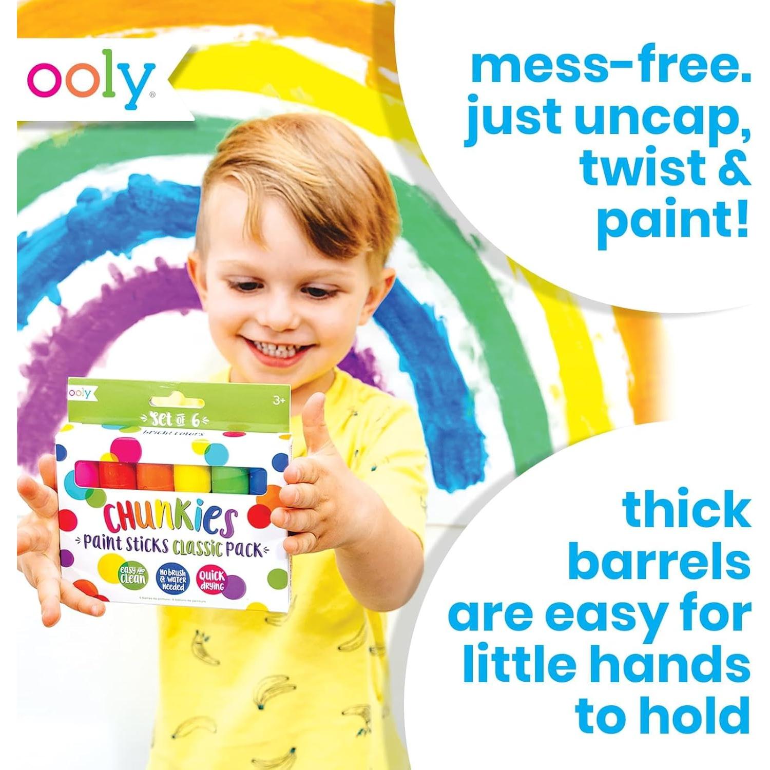 Palos de Pintura Ooly Chunkies 6 Colores Sin Desorden