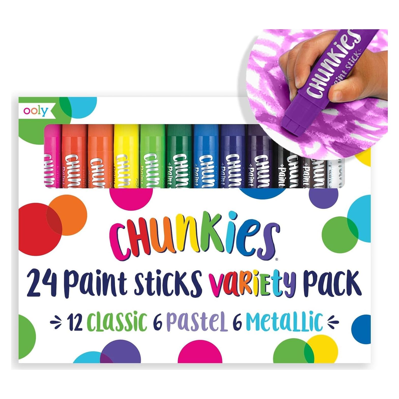 Paletas de Pintura Ooly Chunkies 24 Colores Sin Desorden