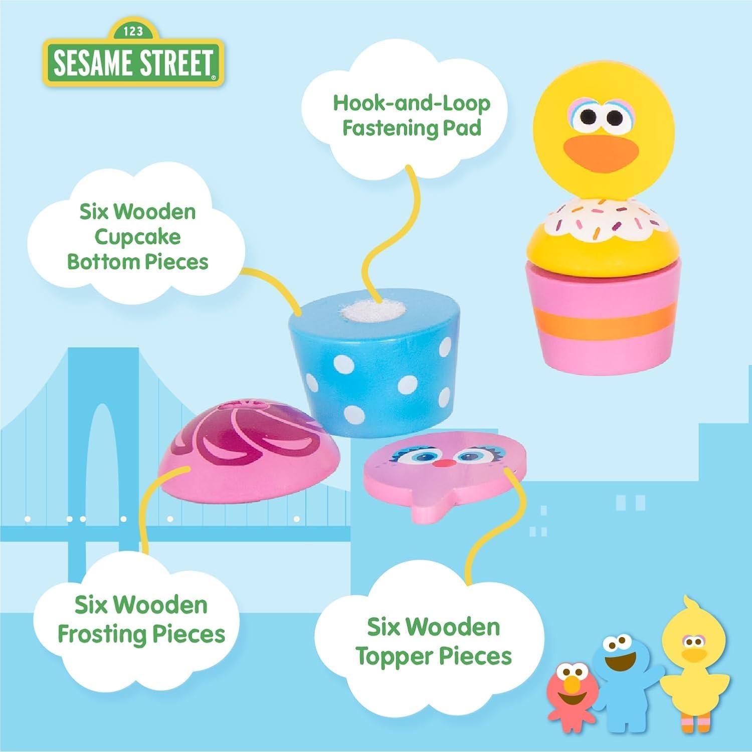 Conjunto de Cupcakes de Madera Kids Preferred Sesame Street