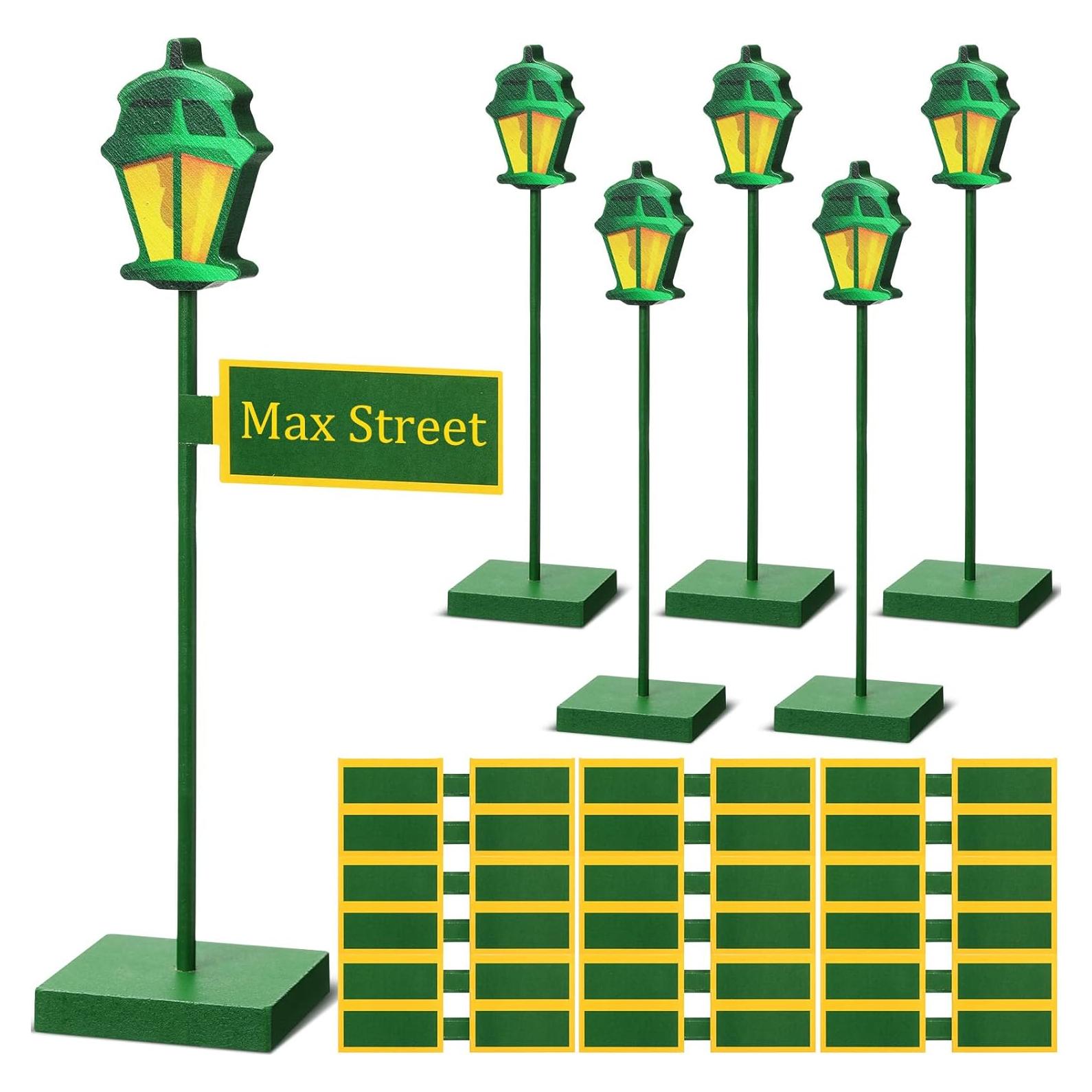 6 Pcs Centro de Mesa Poste de Lámpara Verde Colingmill