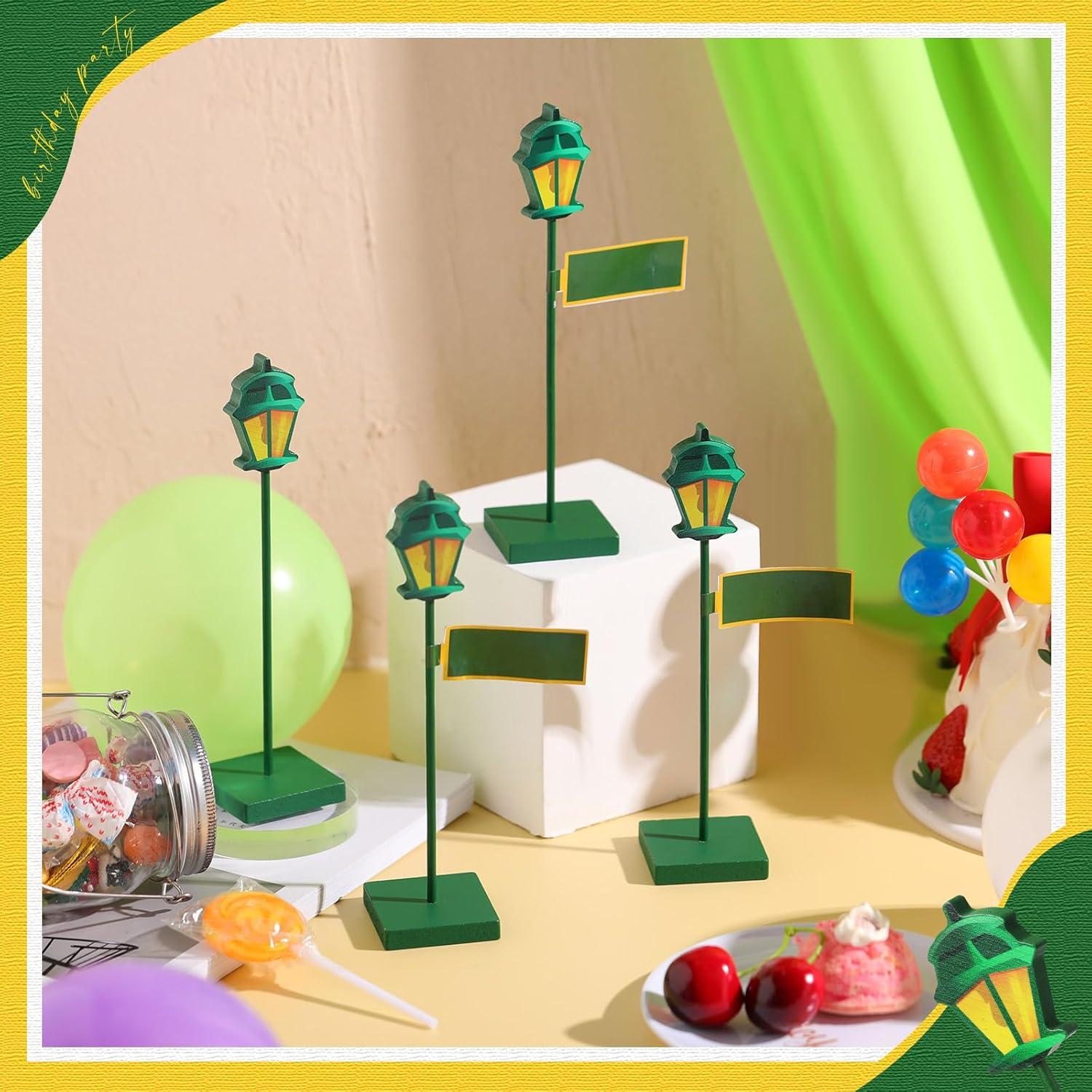 6 Pcs Centro de Mesa Poste de Lámpara Verde Colingmill